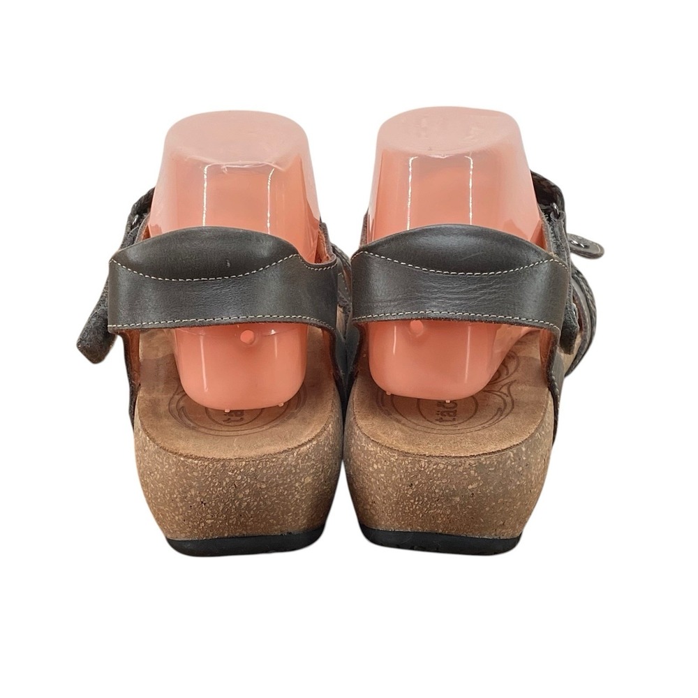 Taos Trulie Sandals US Size 11-11.5 EU 42 Dark Gray Woven Leather Arch Support - Picture 4 of 7